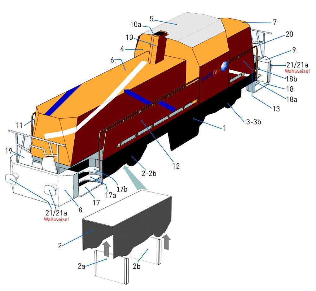 Diesellokomotive Gravita-10BB NORTHRAIL (Ca. 1:60) Gravita-assembly